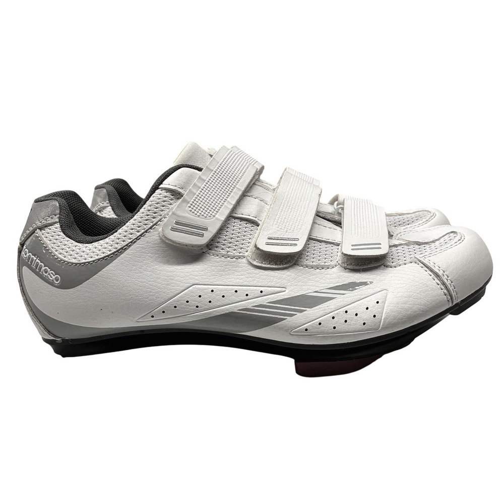 Tommaso Pista 100 Cycling Shoes Women's 8.5 White Silver Indoor Spin Road Bike
